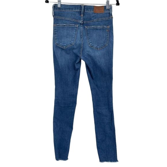Madewell 10” High Rise Raw Hem Stretch Button Fly Skinny Jeans Size 25 - Picture 4 of 7